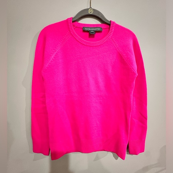 French Connection crewneck pullover sweater • electric pink • Size S - Picture 2 of 4